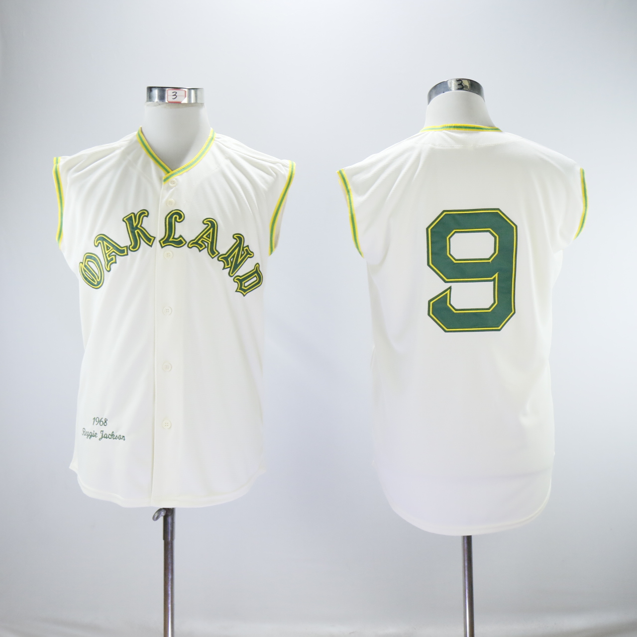 Men Oakland Athletics #9 Jackson Cream Throwback MLB Jerseys